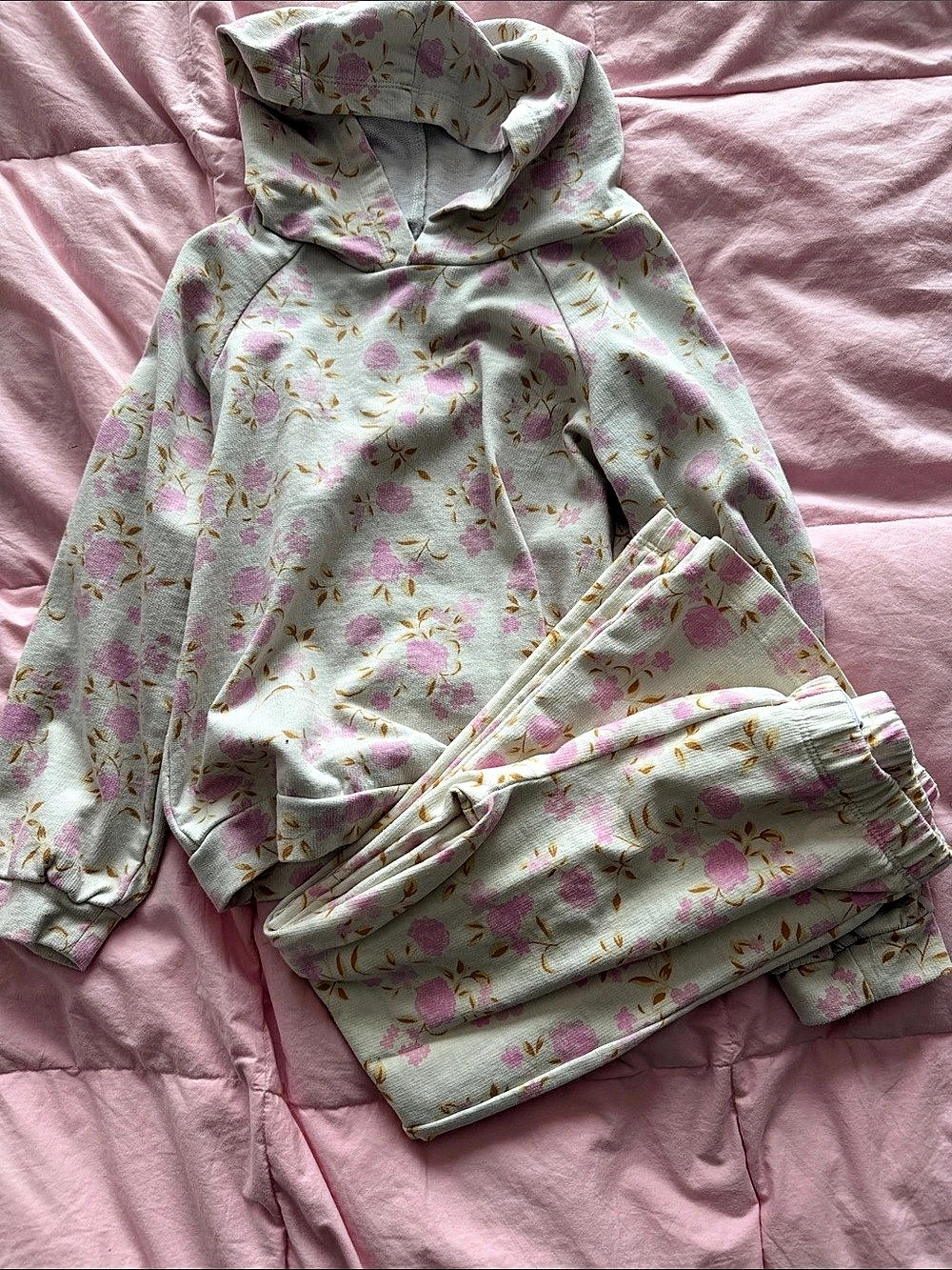 Nicole Miller New York Girls Floral Hoodie & Pants Set Size 7